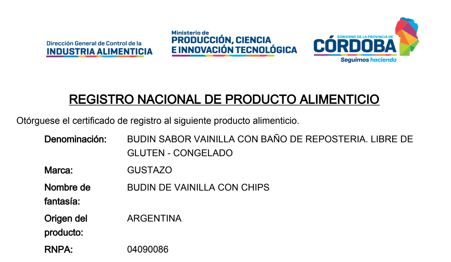 Certificado RNPA 6