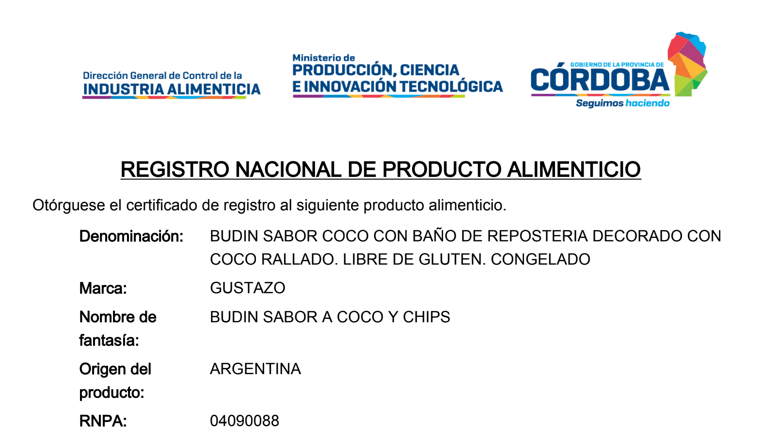 Certificado RNPA 8