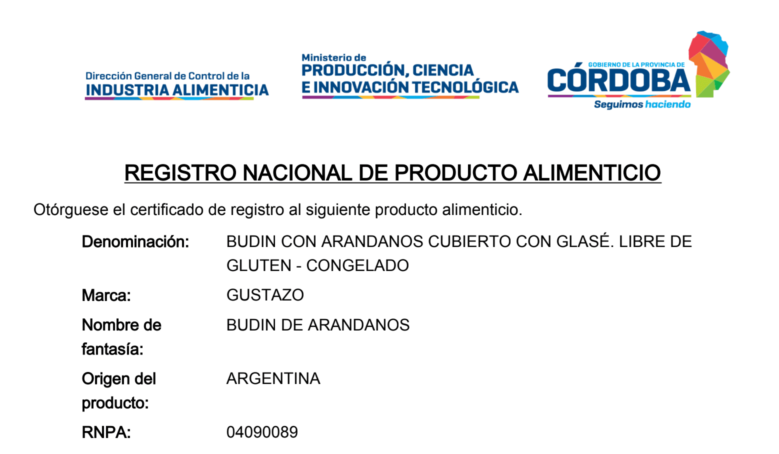 Certificado RNPA 9