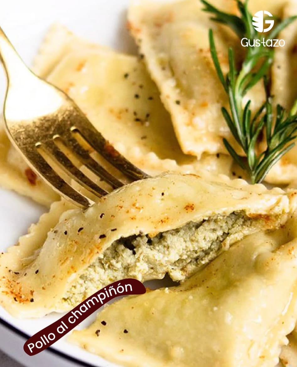 Ravioles de Pollo al Champignon